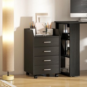 Vinsetto comodă birou,comodă birou cu roți, comodă documente, comodă pe roți, comodă cu sertare, mobilier birou | Aosom Romania