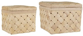 Set de 2 cutii patrate din lemn de frasin CHIP WOOD