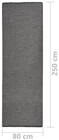 Covor de exterior, gri, 80x250 cm, tesatura plata Gri, 80 x 250 cm