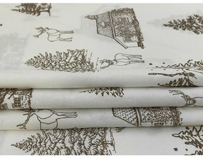 Lenjerie de pat din bumbac de Crăciun Peisaj de iarnă, 140 x 200 cm, 70 x 90 cm