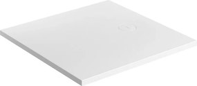 Cadita de dus compozit Omnires AquaRock M+ patrata alb mat 80x80 cm