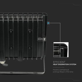 Proiector LED/50W/230V 6500K IP65 negru