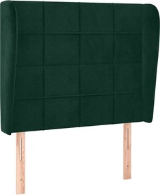 vidaXL Tăblie pat cu aripioare verde închis 103x23x118/128 cm catifea