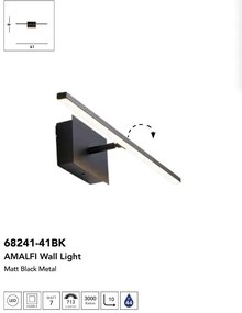 Aplica de perete LED pentru oglinda, tablou IP44 Amalfi, negru