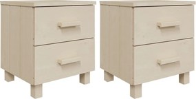 vidaXL Noptiere HAMAR 2 buc, maro miere, 40x35x44,5 cm, lemn masiv pin
