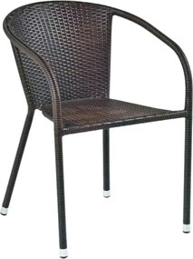 Scaun de ratan MIDAS, maro inchis, ratan sintetic/otel, 57x57x78 cm