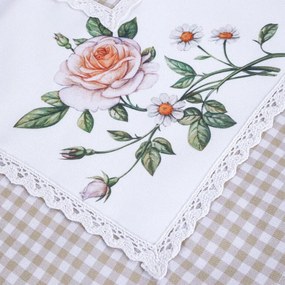 Fată de masă cu imprimeu TRANDAFIRI ÎNFLOREŞTE 85 x 85 cm