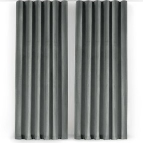 Draperie gri dimout (semi-opacă) din catifea 200x250 cm Velto – Filumi