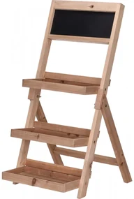 Suport de flori tip scara Ambiance, Lemn, 39x76 cm, Maro/Negru
