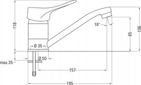 Robinet lavoar pipa mobila din seria Vero BOW_026M
