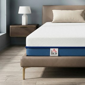 HOMCOM Saltea 90x190 cm, saltea 1 persoană, spumă cu memorie cu ceai verde, husă detașabilă lavabilă, fermitate medie | Aosom Romania