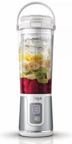 Blender portabil Ninja Blast BC151EUWH, 7.4W, 530 ml, Lama din otel cu 6 lame, Zdrobire gheata, Până la 10 cicluri, Fara BPA, USB-C, Alb