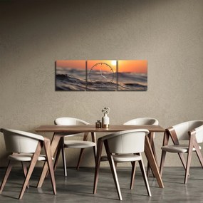 Tablou cu valul mării (cu ceas) (90x30 cm)
