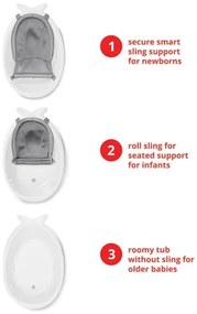 Cădiță pentru bebeluși cu covoraș ergonomic Skip Hop MOBY 3 alb