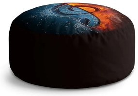 Taburet Circle cheie în flăcări, negru