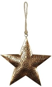 Decoratiune Star din metal, aramiu, 20x18.5 cm