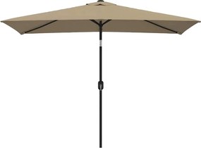 vidaXL Umbrelă de soare exterior, stâlp metalic, gri taupe, 300x200 cm