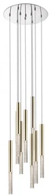 Lustra LED design minimalist cu 9 pendule One, auriu P0461-09L-B5F7 ZL