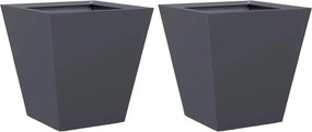 vidaXL Jardiniere de grădină, 2 buc., antracit, 30x30x30 cm, oțel