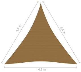 Panza parasolar, gri taupe, 4,5x4,5x4,5 m, HDPE, 160 g m   Gri taupe, 4.5 x 4.5 x 4.5 m