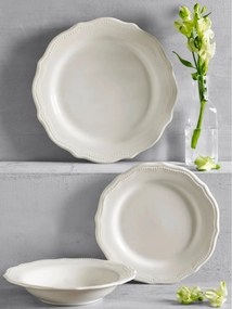 Set 3 Farfurii Evenimente Vintage White, Alb Lapte Lucios