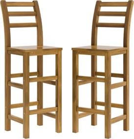 Scaune de bar OSLO cu spătare, 2 buc., 40x36x110cm, maro natural Casaria