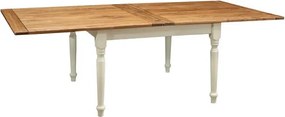Masa pliabila, L120(240) 120 80 cm, culoare natur alb antic, Lemn masiv