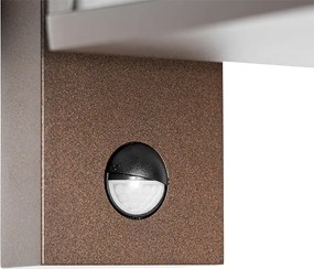 Lampa de perete exterioară maro ruginiu cu senzor de mișcare IP44 - Charlois