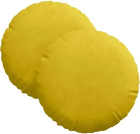 vidaXL Perne de Șezut 2 pcs Galben Ø 40 x 13 cm Catifea