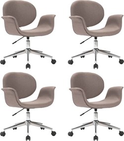 vidaXL Scaune de bucătărie pivotante, 4 buc., gri taupe, textil