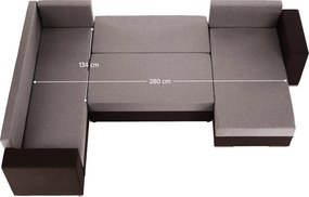 Set canapea universal, maro inchis/maro-gri, BELEN NEW ROH U