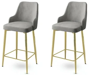 Set de scaune de bar Enox Grey and Gold, 2 buc., 2 buc.