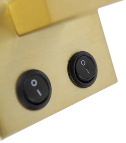 Lampa de perete moderna din alamă cu abajur din catifea neagră - Brescia