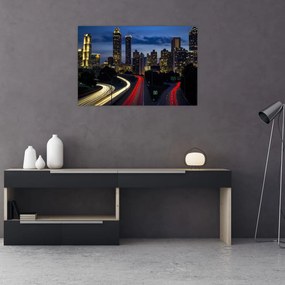 Tablou cu orașul nocturn (90x60 cm)