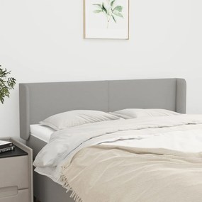 vidaXL Tăblie de pat cu aripioare gri deschis 147x16x78/88 cm textil