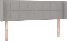 vidaXL Tăblie de pat cu aripioare gri deschis 147x16x78/88 cm textil