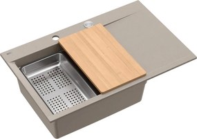 Statie de lucru incastrata Quadron Josh 111 finisaj bej soft taupe - inox 78x50 cm