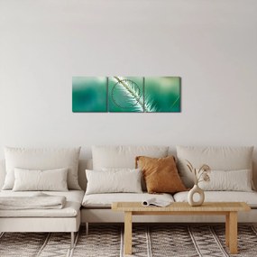 Tablou cu fir de iarbă (cu ceas) (90x30 cm)
