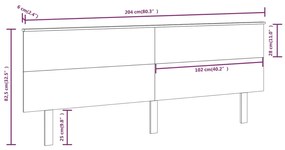 Tablie de pat, gri, 204x6x82,5 cm, lemn masiv de pin Gri, 204 x 6 x 82.5 cm, 1
