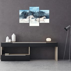 Tablou cu caii pictați (90x60 cm)