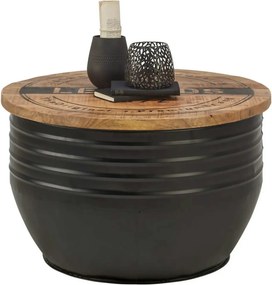Masuta cafea LEA, maro/negru, lemn/metal, 75x75x45 cm