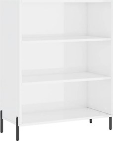 vidaXL Dulap cu rafturi alb extralucios 69,5x32,5x90 cm lemn compozit