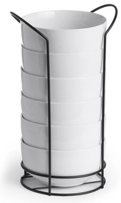 Set de 6 boluri cu suport, 800 ml