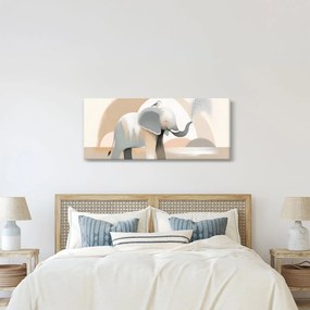 Tablou - Elefant în culori pastel (120x50 cm)