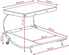 Șezlong relaxant pentru 2 persoane Craftfield BAHAMA - BEJ
