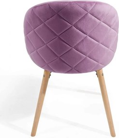 Set de scaune de masă din catifea, 2 buc - violet