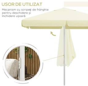 Outsunny Umbrelă Soare Exterior Gradină Reglabilă 4cm Copertină 8 Nervuri | Aosom Romania