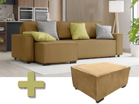 Coltar extensibil cu taburet SMART SET, mustar