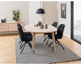Masă de dining rotundă extensibilă cu blat cu aspect de lemn de stejar ø 120 cm A-Line – Actona