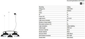 Lustra suspendata metal TATAWIN M 5L negru